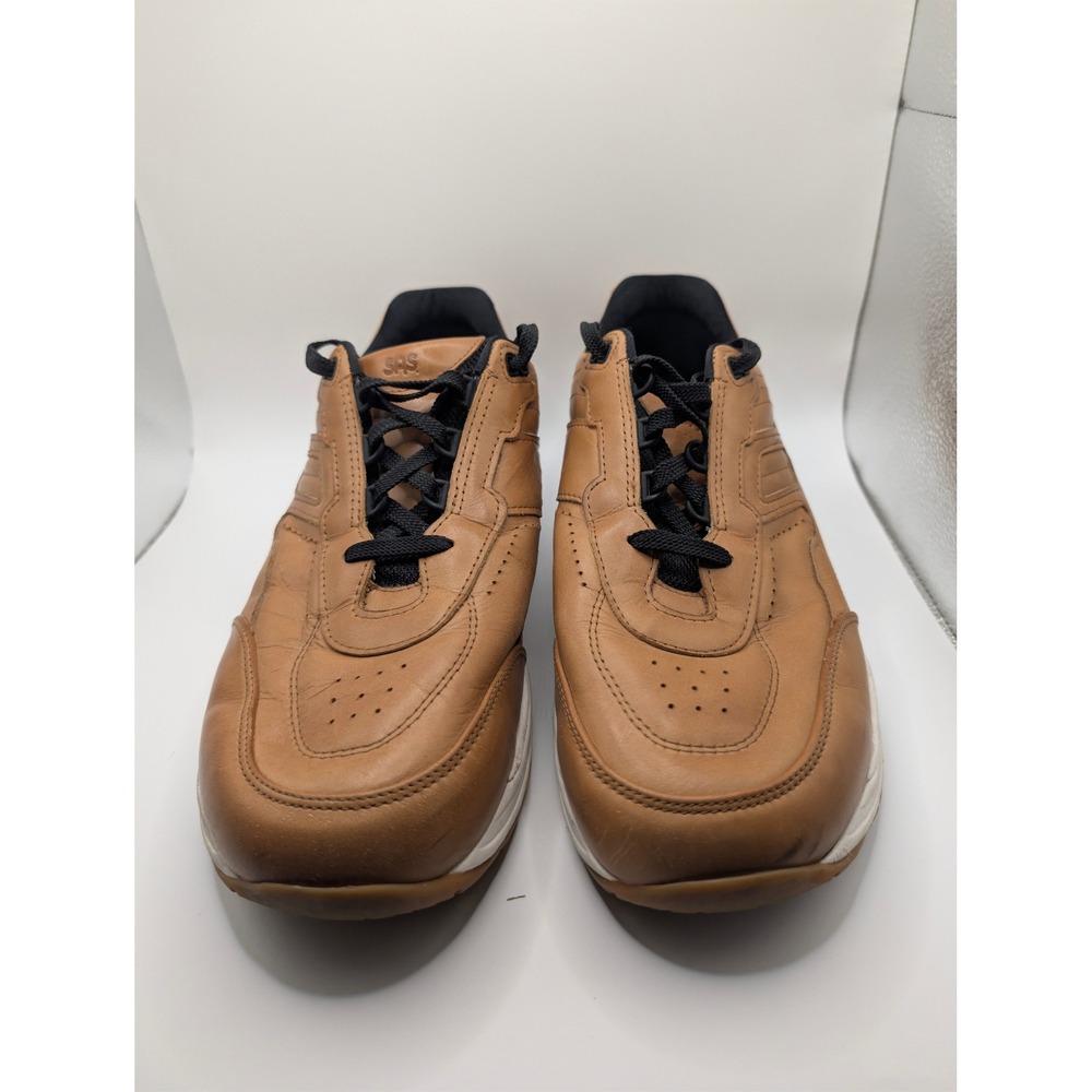SAS Walking Shoes Mens 13 W Tan Journey Mesh Leather Lace Up Comfort Sneakers - Picture 2 of 6